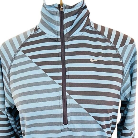NIKE Running striped DriFit 1/4 zip jacket size M. - Picture 2 of 7